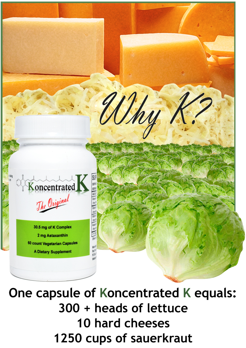  Our Vitamin K Complex delivers: Vitamin K1, Vitamin K2, Vitamin Mk7 and Mk4.  It offers 3 different types of vitamin K at doses high enough to be therapeutic.  It gives you enough vitamin K for your body’s basic needs, with additional vitamin K to be distributed to the rest of the tissues in your body that need it.